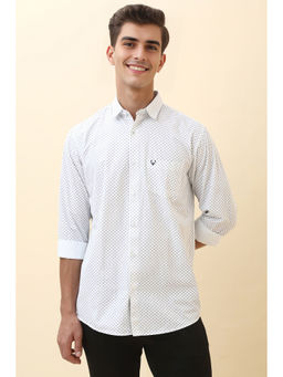 Allen Solly - Men White Printed Full Sleeves Casual Shirt