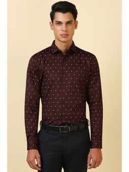 Allen Solly - Men Maroon Paisley Printed Full Sleeves Formal Shirt