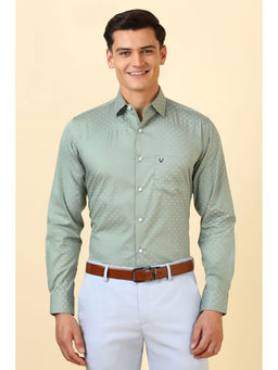 Allen Solly - Men Green Printed Full Sleeves Formal Shirt