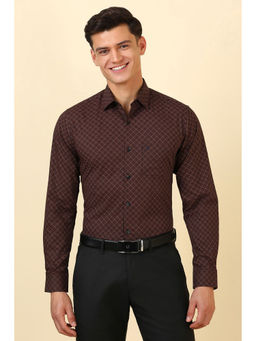 Allen Solly - Men Brown Printed Full Sleeves Formal Shirt