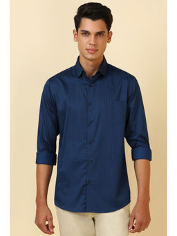 Allen Solly - Men Navy Blue Printed Full Sleeves Casual Shirt