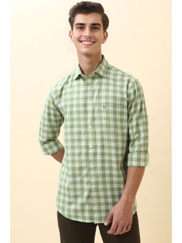 Allen Solly - Men Green Checks Full Sleeves Casual Shirt