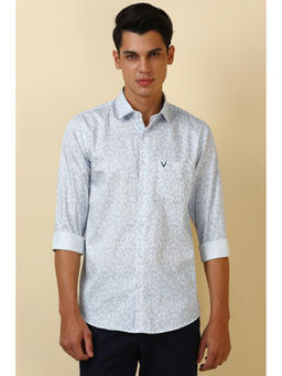 Allen Solly - Men Light Blue Floral Printed Full Sleeves Casual Shirt