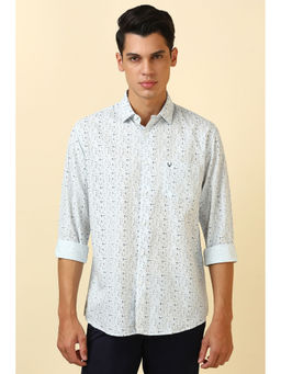 Allen Solly - Men Light Blue Printed Full Sleeves Casual Shirt