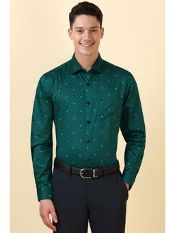 Allen Solly - Men Green Printed Full Sleeves Formal Shirt