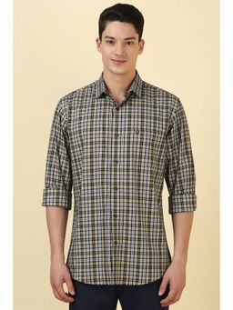 Allen Solly - Men Beige Checks Full Sleeves Casual Shirt