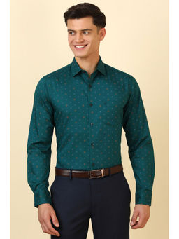 Allen Solly - Men Green Printed Full Sleeves Formal Shirt