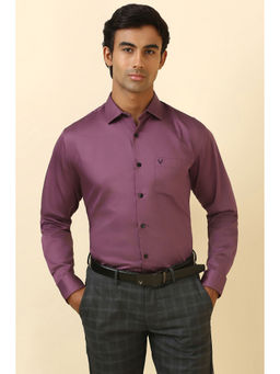 Allen Solly - Men Purple Solid Full Sleeves Formal Shirt