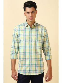 Allen Solly - Men Yellow Checks Full Sleeves Casual Shirt