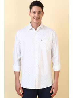 Allen Solly - Men White Printed Full Sleeves Casual Shirt