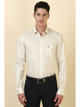 Allen Solly - Men Beige Printed Full Sleeves Formal Shirt