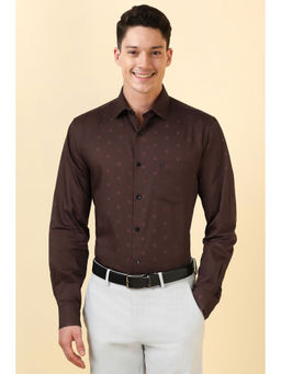 Allen Solly - Men Brown Printed Full Sleeves Formal Shirt