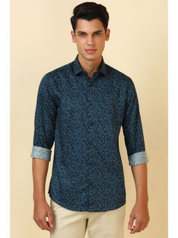 Allen Solly - Men Teal Floral Printed Full Sleeves Casual Shirt