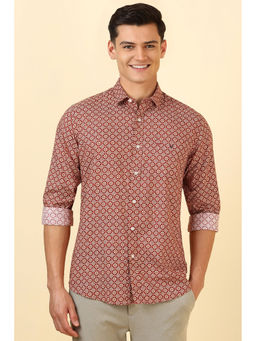 Allen Solly - Men Red Printed Full Sleeves Casual Shirt