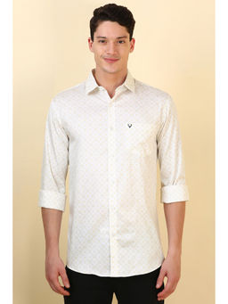 Allen Solly - Men White Printed Full Sleeves Casual Shirt