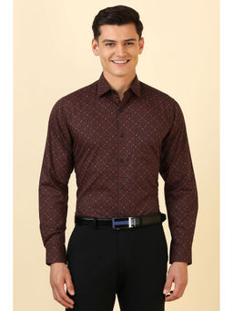 Allen Solly - Men Brown Printed Full Sleeves Formal Shirt