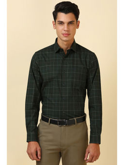 Allen Solly - Men Green Checks Full Sleeves Formal Shirt