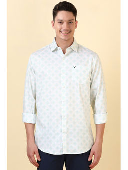Allen Solly - Men White Printed Full Sleeves Casual Shirt