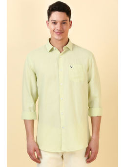 Allen Solly - Men Green Solid Full Sleeves Casual Shirt
