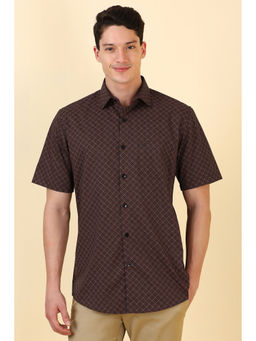 Allen Solly - Men Brown Printed Half Sleeves Casual Shirt