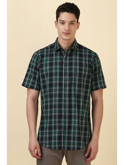 Allen Solly - Men Green Checks Half Sleeves Casual Shirt