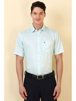 Allen Solly - Men Light Blue Printed Half Sleeves Formal Shirt