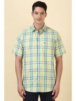 Allen Solly - Men Yellow Checks Half Sleeves Casual Shirt