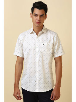 Allen Solly - Men White Printed Half Sleeves Casual Shirt
