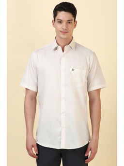 Allen Solly - Men Beige Printed Half Sleeves Casual Shirt