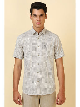 Allen Solly - Men Beige Printed Half Sleeves Casual Shirt