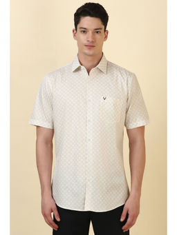 Allen Solly - Men Beige Printed Half Sleeves Casual Shirt