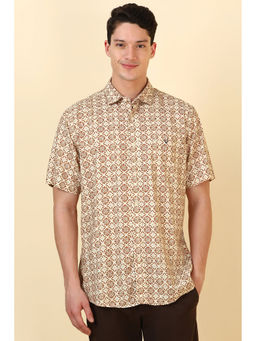 Allen Solly - Men Beige Printed Half Sleeves Casual Shirt