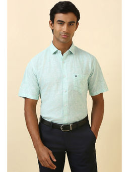 Allen Solly - Men Green Floral Printed Half Sleeves Formal Shirt