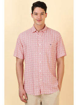 Allen Solly - Men Red Printed Half Sleeves Casual Shirt
