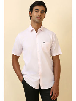 Allen Solly - Men Pink Textured Half Sleeves Casual Shirt
