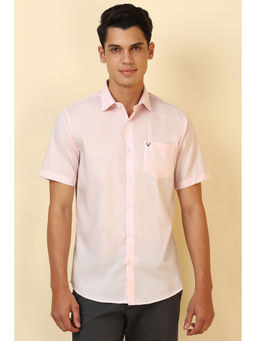 Allen Solly - Men Pink Solid Half Sleeves Casual Shirt