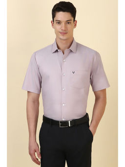 Allen Solly - Men Lavender Textured Half Sleeves Formal Shirt