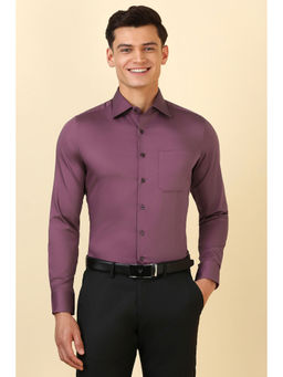 Allen Solly - Men Purple Solid Full Sleeves Formal Shirt
