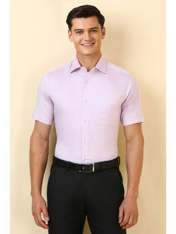 Allen Solly - Men Lavender Textured Half Sleeves Formal Shirt