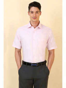 Allen Solly - Men Pink Textured Half Sleeves Formal Shirt