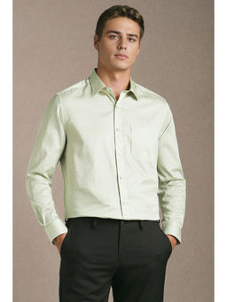 Louis Philippe - Men Green Printed Full Sleeves Formal Shirt