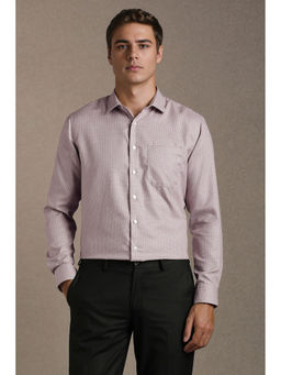 Louis Philippe - Men Lavender Printed Full Sleeves Formal Shirt