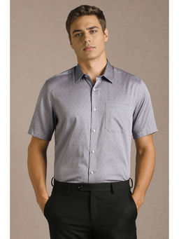 Louis Philippe - Men Grey Printed Half Sleeves Formal Shirt