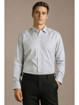 Louis Philippe - Men Light Blue Checks Full Sleeves Formal Shirt