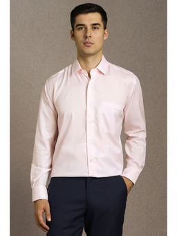 Louis Philippe - Men Pink Textured Full Sleeves Formal Shirt