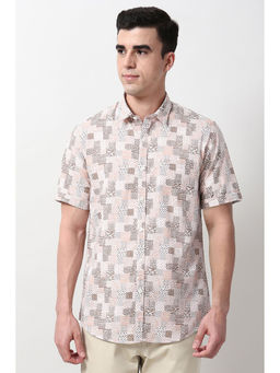 Peter England - Men Multi Color Slim Fit Printed Half Sleeves Casual Shirt