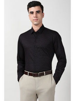 Peter England - Men Black Regular Fit Full Sleeves Formal Shirt