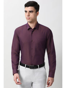 Peter England - Men Purple Regular Fit Full Sleeves Formal Shirt