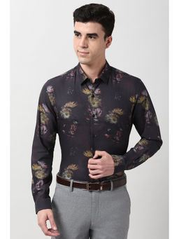 Peter England - Men Black Slim Fit Full Sleeves Formal Shirt