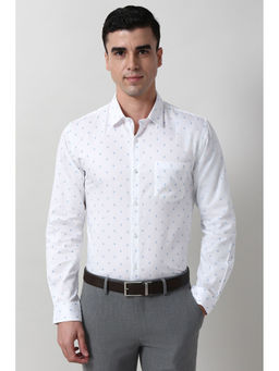 Peter England - Men White Slim Fit Full Sleeves Formal Shirt